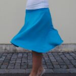 modrá vizkozova sukně, pulkolová. vyrobeno v cr. jetobajo