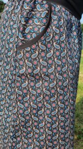 dámská sukně s kapsami, jemný marocký vzor parsley